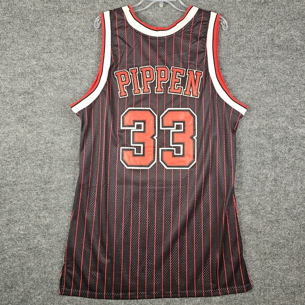 Chicago Bulls Scottie Pippen #33 Pinstripe Nike Throwback Basketball Jersey
